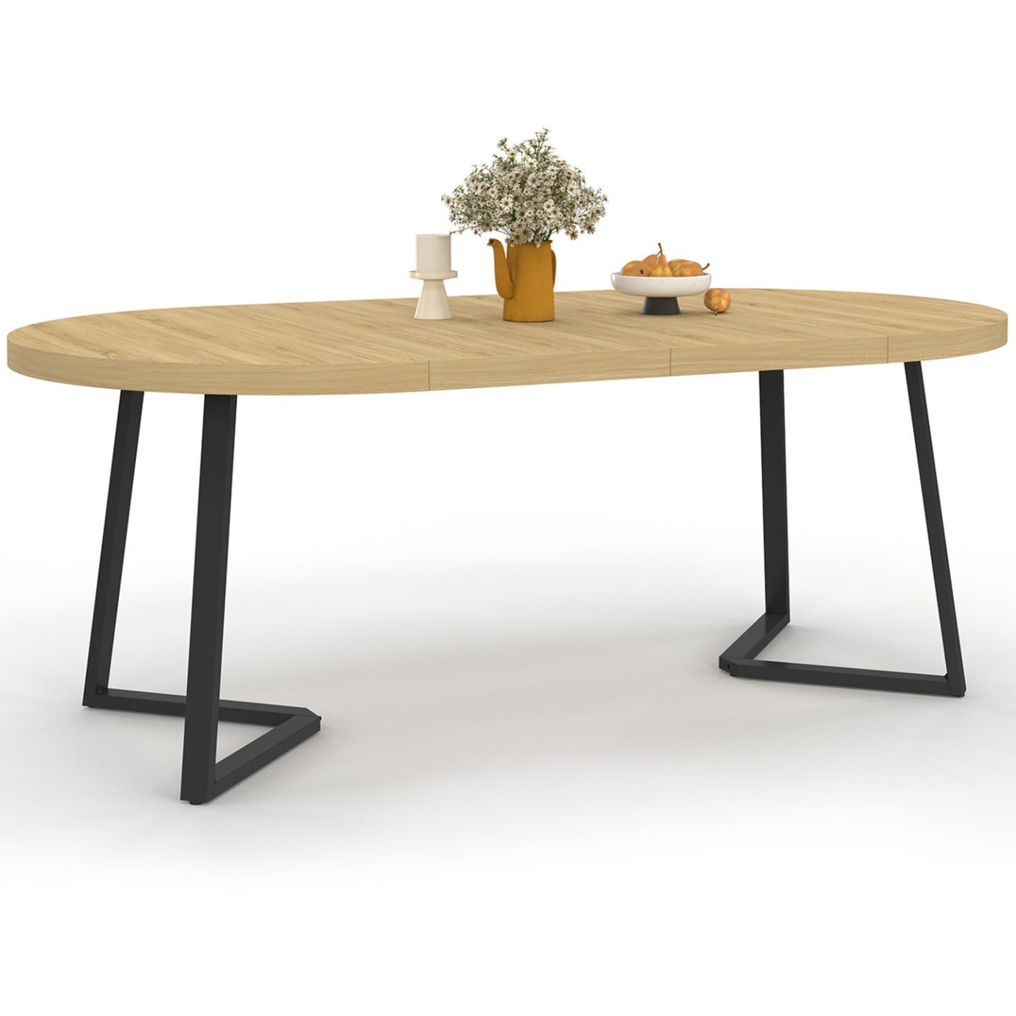 IDMarket - Table à Manger Extensible Ronde Selma 4-10 Personnes Bois et Noir 110-200 cm