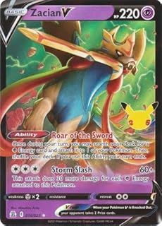 The Pokemon Company International Pokemon Single Card ZACIAN V 016/025 CELEBRATIONS, Multicolored