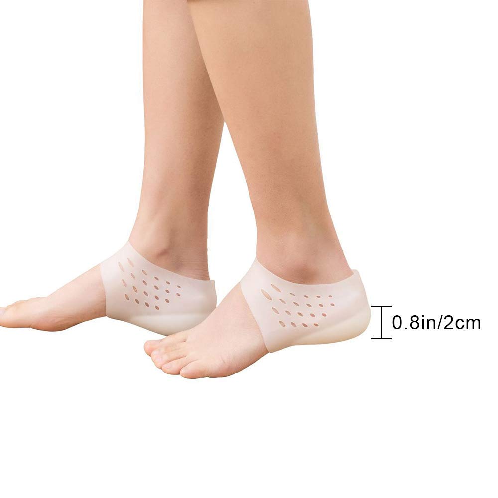 1 Pair Silicone Gel Insoles for Women, Silicone Gel Heel Cups Foot Pain Relief Pads Cushions Ball Foot Gel Pads Cushions