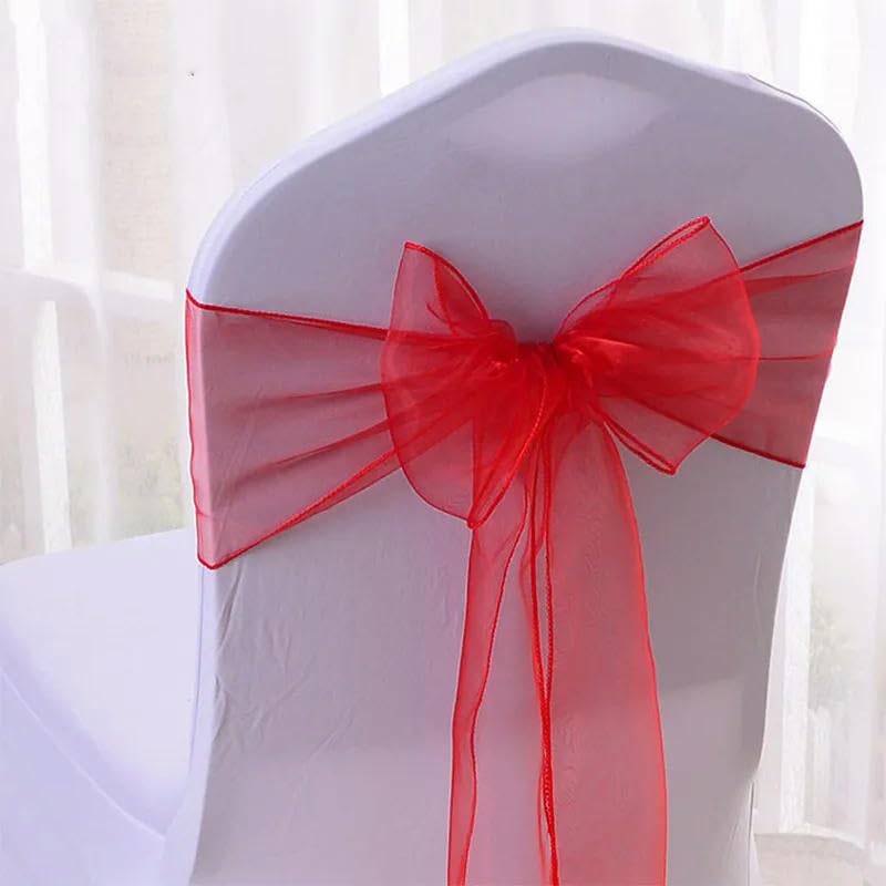 50 pz/100 pezzi di fasce per sedia da matrimonio in organza con cristalli per decorazione di feste eventi banchetti