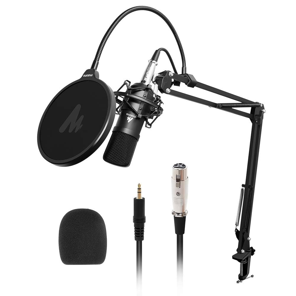 Maono AU-A03 Condenser Microphone Kit Podcast Mic with Boom Arm Microp