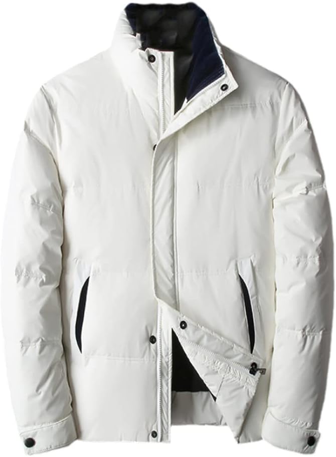 Youllyuu White Duck Down Men's Jackets Autumn Winter Solid Thicken Zipper Coats Slim Fit Jackets