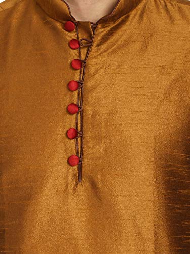 Image of Men's Ethnic Silk Loop Button Kurta