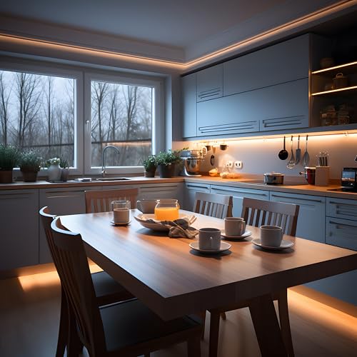 Image of AC 110V COB LED Strip 65.6FT Warm White 3000K CRI93 Outdoor Waterproof IP65 Ultra Bright LED Strip 288LEDs /M Suitable for Home and Garden Commercial Decoration (Warm White)