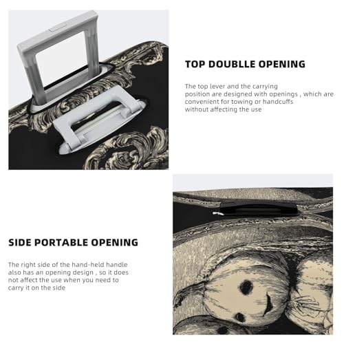 Two Cute Pumpkins In Wedding Attire Elastic Travel Luggage Covers Dustproof Scratch-Resistant Suitcase Protector Fit 22-24 Inch3