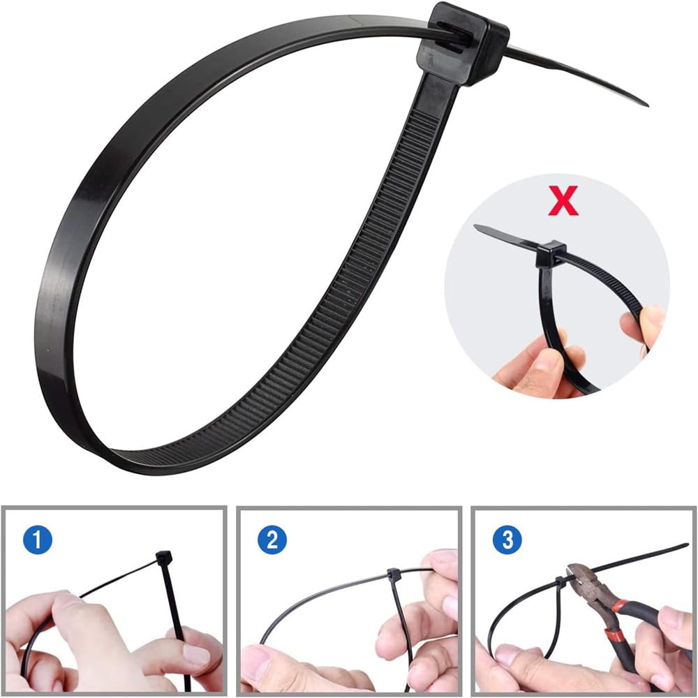 500 Fascette Stringicavo Nero, 200 Mm X 4,8 Mm - Foto 13