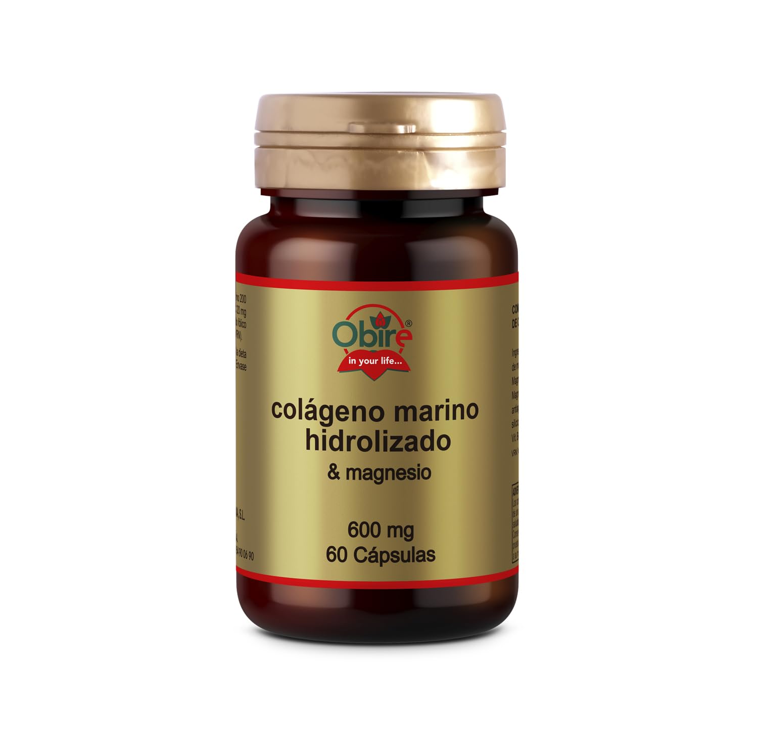 Obire | Colágeno Hidrolizado Marino 600 mg | Con Ácido Hialurónico, Vitamina C y Magnesio | Bienestar Articular