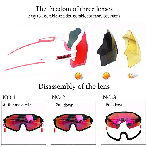 Sports Sunglasses Cycling Glasses Polarized Uv400 Ffishing, Ski Running,Golf (White) #TOP2