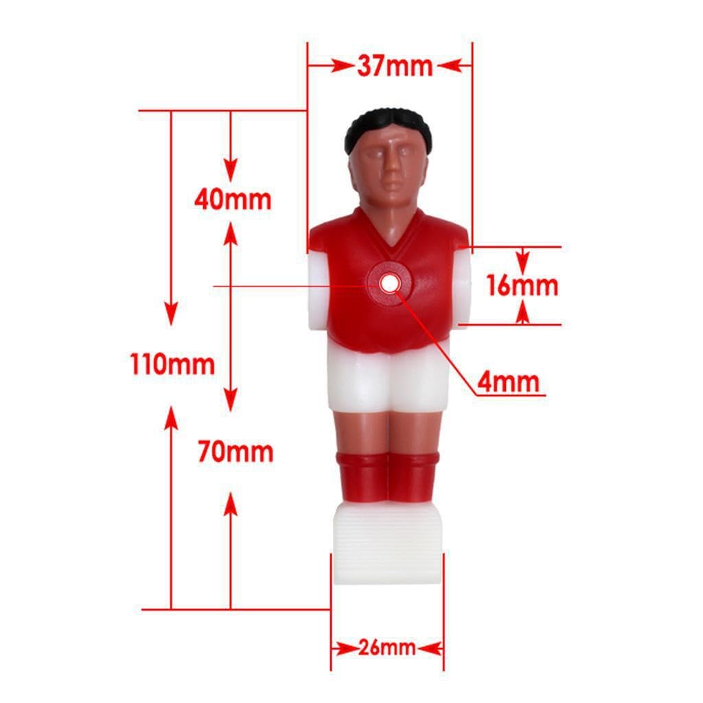 22 Giocatori di Calcio Balilla da Calcio da Uomo per biliardino con Accessori per Giochi con la Palla Maggiore Durata ed Eccezionale, Stile 1, 22 Pezzi + 1 Pallina