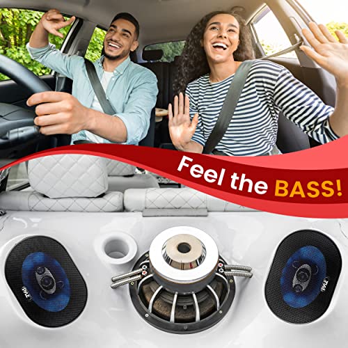 Pyle 5” X 7” Car Sound Speaker (Pair) - Upgraded Blue Poly Injection Cone 3-Way 300 Watts W/Non-Fatiguing Butyl Rubber Surround 80-20Khz Frequency Response 4 Ohm & 1" Asv Voice Coil - Pl573Bl, Apple #TOP6
