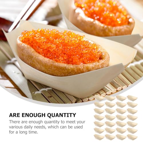 Platos desechables de madera para sushi 250 unidades miniatura 3