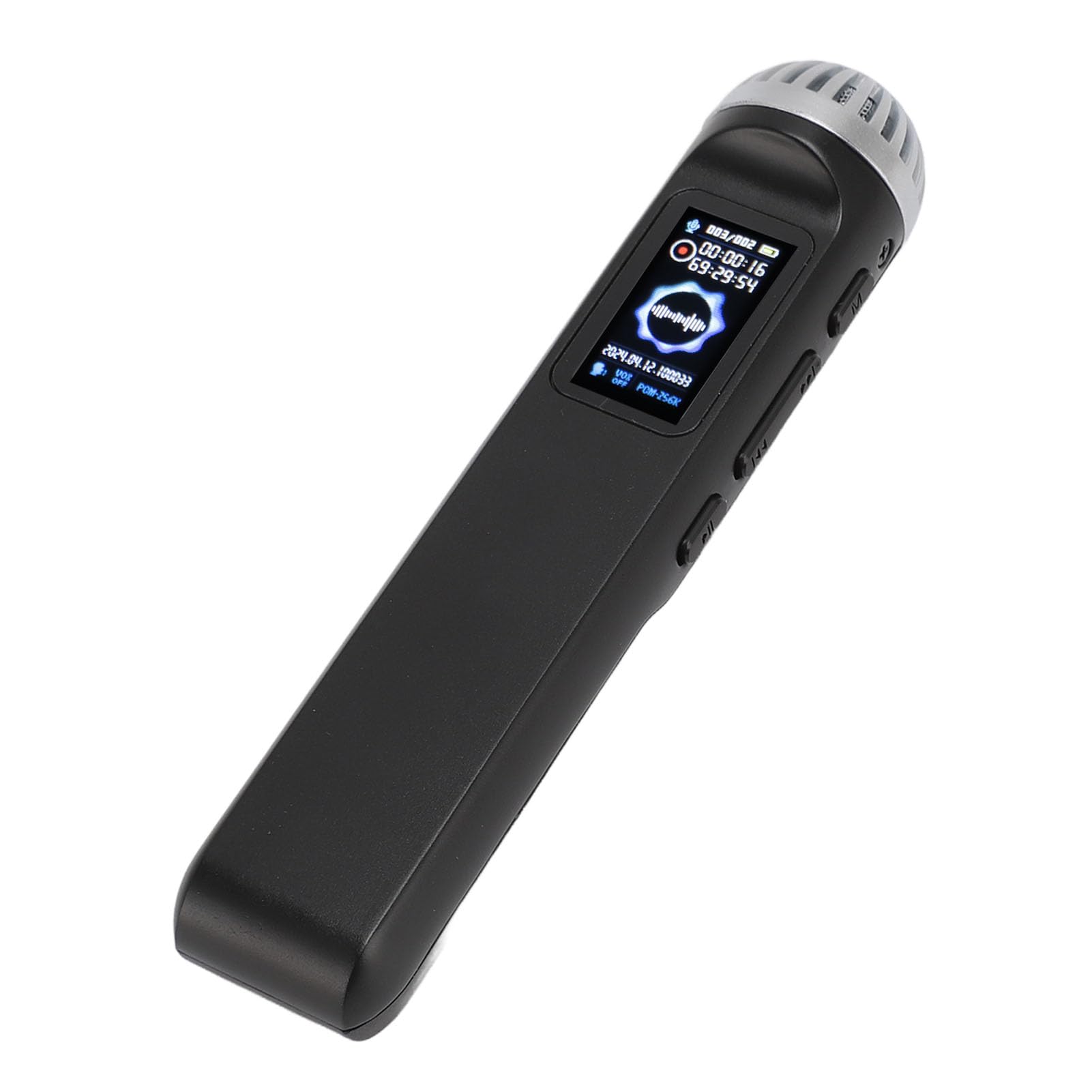 Grabadora Activada por Voz, Reducción de Ruido Grabadora de Voz Portátil de Reproducción de Música HiFi con Micrófono para Reuniones (64GB)