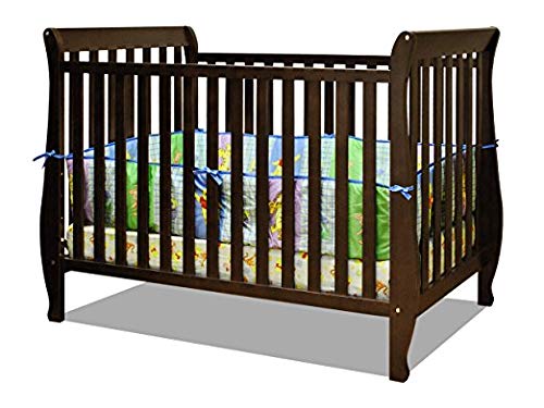 AFG International Products 009EPlusMT-98 T-98 4 in 1 Naomi Convertible Crib Espresso with Guardrail & Deluxe Foam Mattress