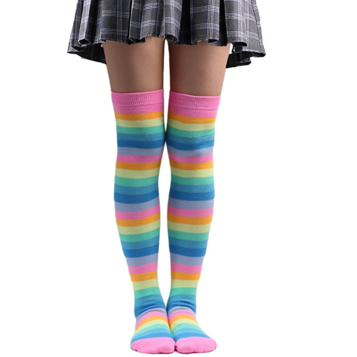 Knee High Socks Women Crazy Socks Striped