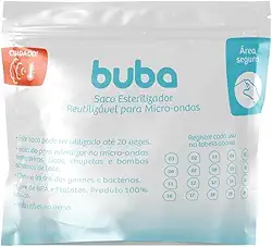 Buba Saco Esterilizador Reutilizavel Para Micro-Ondas Branco
