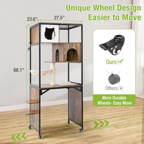 Mueble para arenero de gato con estructura metálica 27.6"L miniatura 6