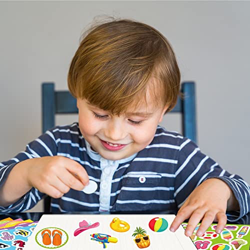 Joy Bang 500 PCS Summer Stickers for Kids, 30 Sheets Beach Ocean Tropical Ice Cream Sea Animal Holiday Hawaiian Stickers Luau Crafts Party Favors for Kids Summer Goodie Bag Stuffers — view 6