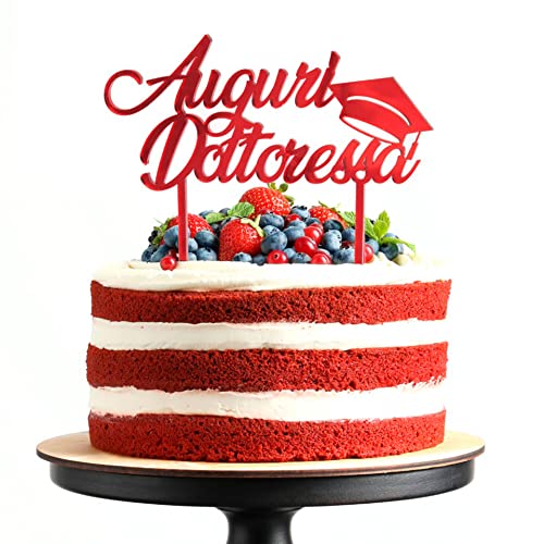 Cake Topper per Torta Laurea | Auguri Dottoressa o Dottore con Tocco | Ideale per Torta e Dolci per Graduation Party | Decorazioni Addobbi e Accessori per Congratulazioni Laurea