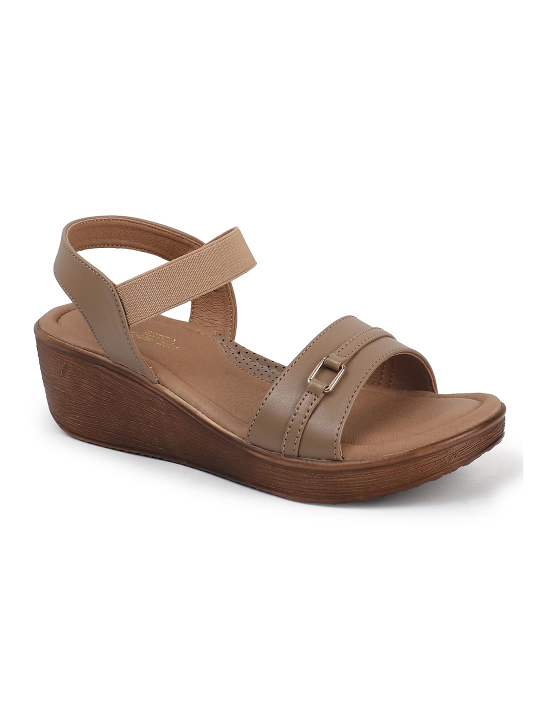 Women's Brown Adjustable Wedge Sandals