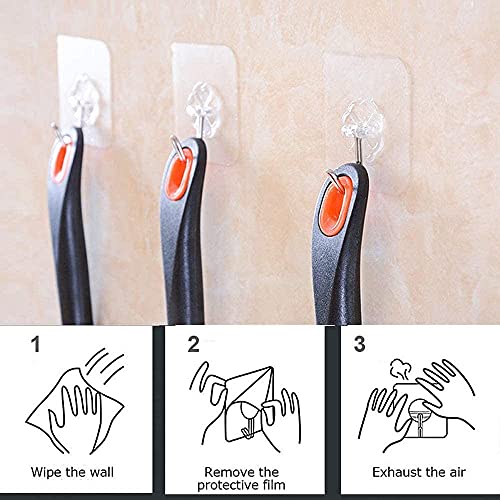 Image of 24 Pack Self-Adhesive Non-Slip Wall Hooks Sticky Hook for Kitchen Bathroom Clothes Office Hanger for Hanging Coat Cloth Towel Key Decorations