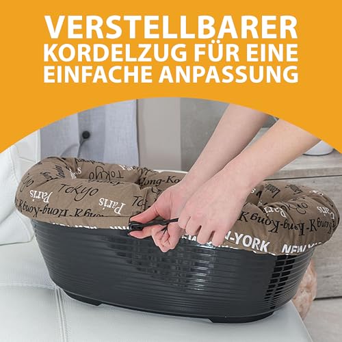 Ferplast Ersatzpolsterung für Hunde- und Katzenboxen, gepolstertes Kissen für Kunststoffboxen (Nicht im Lieferumfang enthalten), waschbar, verstellbar, 73 x 55 x 27 cm (Höhe), Grau