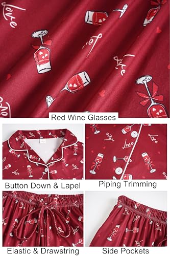 Image of Vozanet Women's Plus Size Button Down Pajamas Soft Lounge Sets Shorts with Pockets Bride Nighty Solid Soft Pjs 1x to 5x