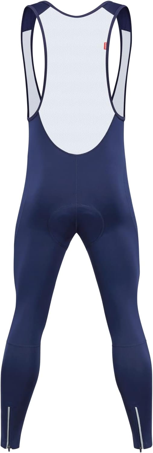 qualidyne Men's Thermal Cycling Bib Tights, 3D Padded, Fleece-Lined Winter Bike Leggings for Cold-Weather Riding - Image 2