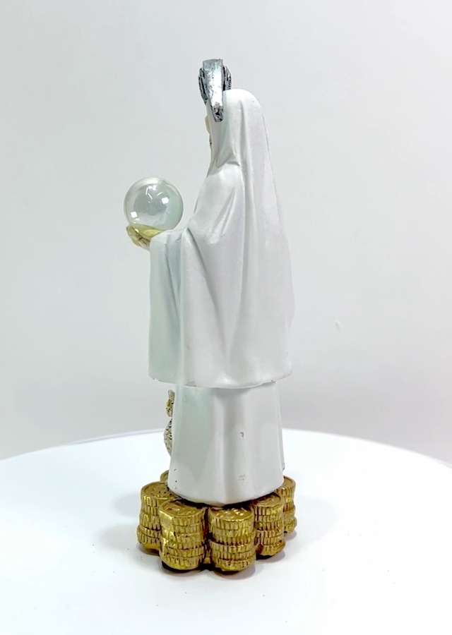Estatua Santa Muerte Blanca 5 pulgadas miniatura 2