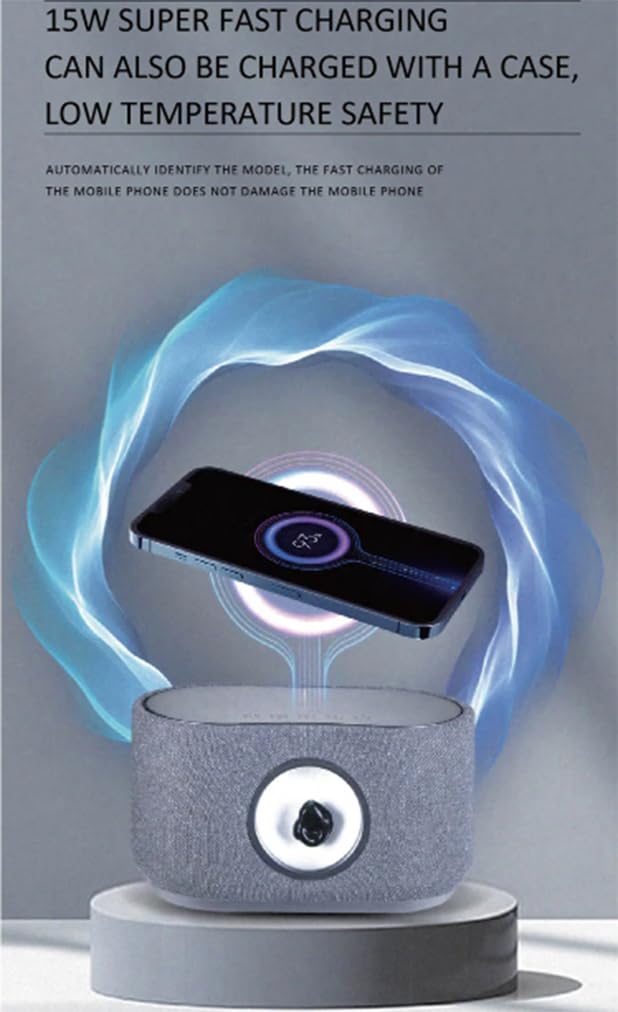 Altavoces de Fluido magnético, Altavoces funcionales visuales Inteligentes, Altavoces Bluetooth multifuncionales para el hogar, adecuados para el hogar y la Oficina (Silver)