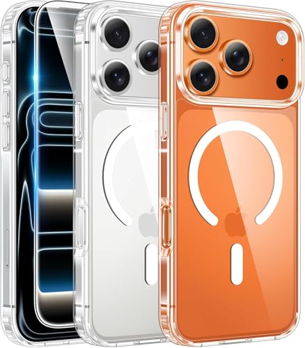 FNTCASE for iPhone 17 Pro Case, Compatible with Magsafe, Clear Transparent Magnetic Shockproof...