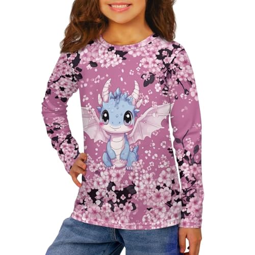 Image of Uourmeti Girls Graphic Tees Long Sleeve T Shirts for Teens Casual Tshirts Junior Sportswear Fall Tops