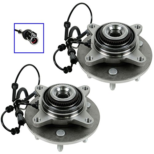 Image of TRQ Front Wheel Bearing and Hub Assembly Set 2 Piece Compatible with 2004 Ford F-150 4WD 6 Lug Wheels 2005 F-150 4WD to 11 /28 /04 Production Date 6 Lug Wheels