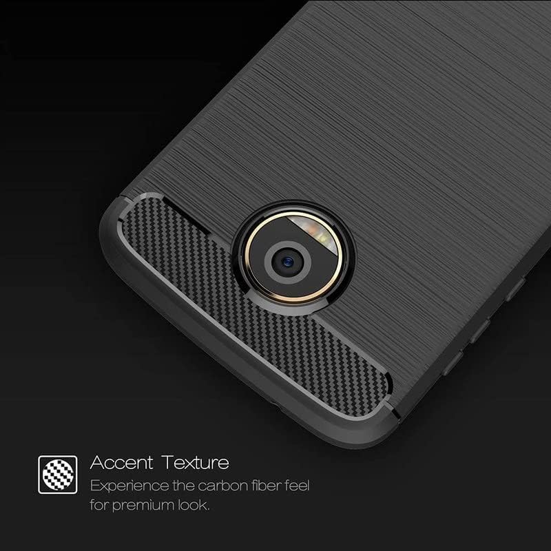 Image of Hybrid Carbon Fiber Back Case for Moto Z2 Play (Black)