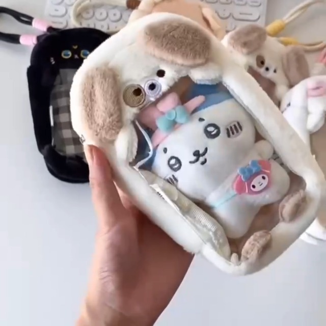 Amazon | ぬいバッグ 推しぬいポーチ ふわもこぬいぐるみ用 窓付き