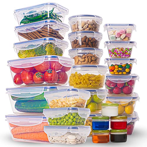 RFAQK-52-Pcs-Food-Storage-Containers-with-Airtight-Lids-34OZ-to-135OZ-Clear-Plastic-Leak-Proof-Meal-Prep-Containers-for-Kitchen-and-Pantry-Organization-Microwavable-Freezer-Safe