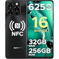 DOOGEE Note 58 Pro Mobile Phones, Newest Android 16 Smartphone, 6250mAh & 32GB+256GB/2TB, 6.75" HD+ 90Hz Display, 4G Dual SIM Free Unlocked Phones, Widevine L1, Fingerprint/Face ID/OTG/GPS/NFC, Black