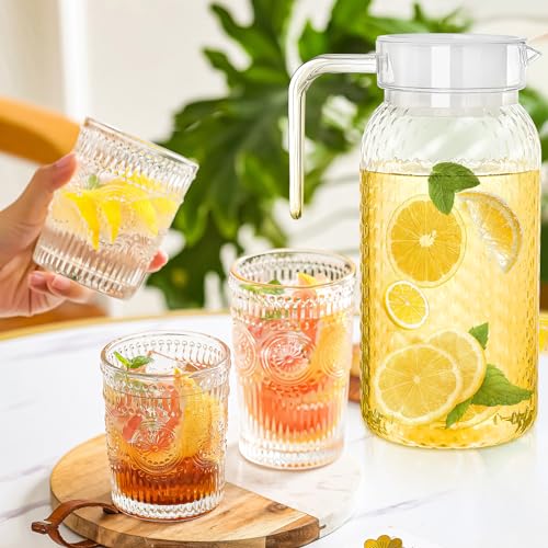 2 Pack 1L Acrylic Pitcher, Water Jug with Lid, Water Jug for Fridge Transparent Juice Pitche, BPA-Free & Shatter-Proof Beverage Pitcher Plastic Juice Container for Hot/Cold Ice Tea Coffee Milk - Image 4