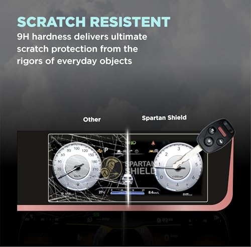 Image of Spartan Shield Screen Guard COMBO For HYUNDAI CRETA 2024 FACELIFT | 8 Inch INFOTAINMENT + 10.25 INSTRUMENT CLUSTER + AC Panel Protector | S SO Optional | Car Display Accessories [Not Tempered Glass] (10 inch Instrument Cluster)