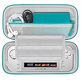 Blaze Evercade EXPハンドヘルドBOVKEハードディスクストレージボックス、Evercade EXPコンソール充電ケーブルの追加メッシュポケット、インクカートリッジおよびその他の付属品、ターコイズ