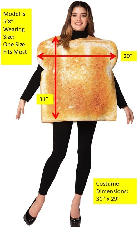 Miniatura 4 de Rasta Imposta Disfraz de tostada rebanada de pan tostado, tostada a la parrilla, comida Melba Flatbread Naan, disfraz de fiesta de cosplay, talla