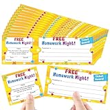 Eersida 100 Pcs No Homework Pass Rewards Card for Student Classroom Management Tools Elementary Classroom Must Have Teacher Awards Incentive Prize for School Teacher Essentials Supplies