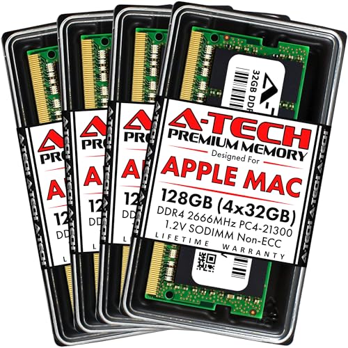 A-Tech ATMAC32G4D4S2666ND8N12V 128Gb Kit (4X32Gb) Ram For Apple Imac 2019 & 2020 27 Inch Retina 5K cover