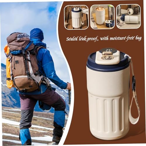 Image of Smart Coffee Mug 410ML, Stainless Steel Thermal Cup with Temperature Display | Leak Proof, Double Wall Vacuum Insulated, Anti-Slip Base, Ideal for Hot & Cold Drinks (Navy Blue)