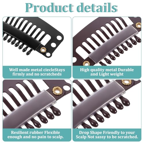 Pinzas para cabello 40 piezas 32mm con 9 dientes miniatura 2