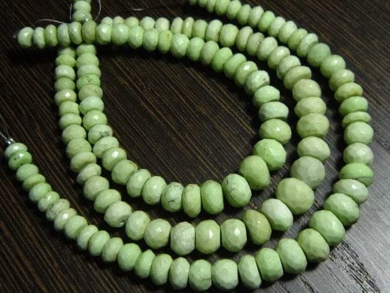 Chrysoprase Citron naturelle en grandes rondelles facettées 5-9mm pour bijouterie