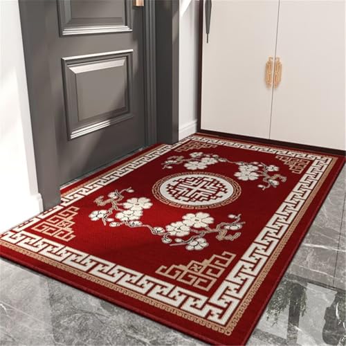 Tapis confortable et durable rouge 120x160 floral - 2