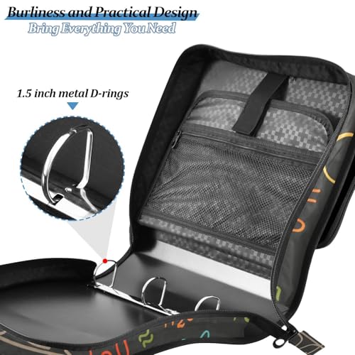 Image of Science Chemistry Laboratory Zipper Binder Bag 3 Ring Binder with Shoulder Strap Zip Up 500 Sheets Capacity Multi Pockets for School Office Supplies