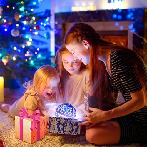 2025 Upgraded Flying Orb Ball Toy with LED Lights, Cosmic Boomerang Hover Orb Ball for Kids & Adults, for Indoor/Outdoor Fun Cool Holiday Magic Toy, for Boys & Girls (Blue+Red) - Image 7