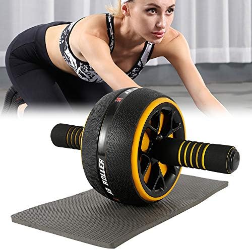 Beenle-Icey Ab Roller Wheel With Knee Mat For Ab Core Training Anti-skid Texture Removable Handle Dual Glide Wheels Abdominal Roller Wheel for Home Abs Fitness Gym Strength Training