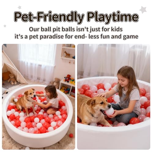 STARBOLO Ball Pit Balls for Toddlers, 100pcs BPA Free Crush Proof Plastic Toy Balls for Ball Pit, Children's Pool Water Toys, Macaron Ocean Balls for Play Tent 2.2 Inch - image 8